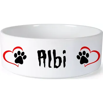 Miska pro psa Miska pro psa se jménem Albi (Keramická miska na krmivo pro psy)