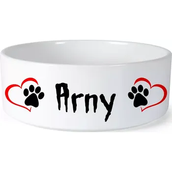 Miska pro psa Miska pro psa se jménem Arny (Keramická miska na krmivo pro psy)