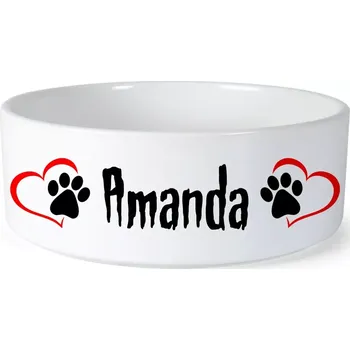 Miska pro psa Miska pro psa se jménem Amanda (Keramická miska na krmivo pro psy)