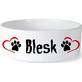 Miska pro psa Miska pro psa se jménem Blesk (Keramická miska na krmivo pro psy)