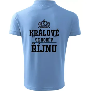 Pánská košile Králové se rodí v řijnu - Polokošile pánská Pique Polo 203 - 4XL ( Pyžamově světlá modrá )