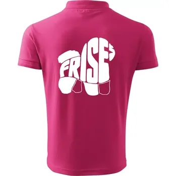 Pánská košile Bišonek - fries nápis v těle - Polokošile pánská Pique Polo 203 - XL ( Purpurová )