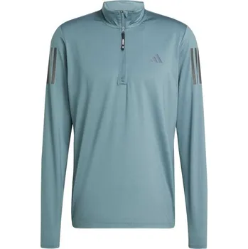 Pánská móda Pánské běžecké triko adidas OWN THE RUN HALF-ZIP XL Tyrkysová, Tmavě šedá
