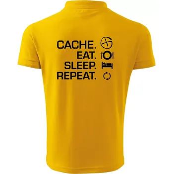Pánská košile Eat sleep repeat Cache - Polokošile pánská Pique Polo 203 - M ( Žlutá )