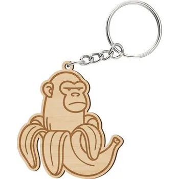 Žertovný předmět Shimpanzini bananini - Italian Brainrot - gorila v banánu - přívěšek nebo klíčenka s gravírováním- Tričkový.cz