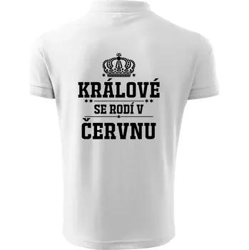 Pánská košile Králové se rodí v červnu - Polokošile pánská Pique Polo 203 - 5XL ( Bílá )