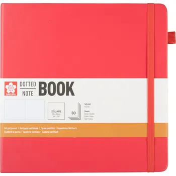 Umělecký papír Tečkovaný Skicák Sakura, 140g/m2, 80 listů, červený 20 x 20 cm