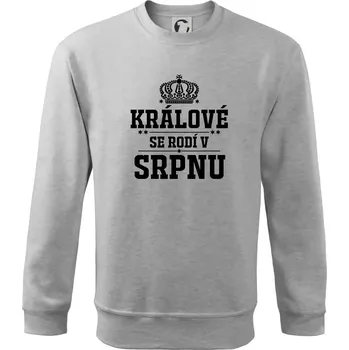 Pánská mikina Králové se rodí v srpnu - Mikina Essential pánská - 2XL ( Světlešedý Melír )