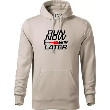 Pánská mikina Run now Wine later - Mikina pánská Cape s kapucí - 4XL ( Ledově šedá )
