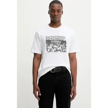 Pánské tričko Bavlněné tričko Iceberg F02B.6325. bílá 00X, vel. XL