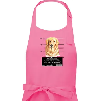 Kuchyňská zástěra Lump a darebák zlatý retrívr - Dámská zástěra na vaření - Univerzální velikost ( Růžová )