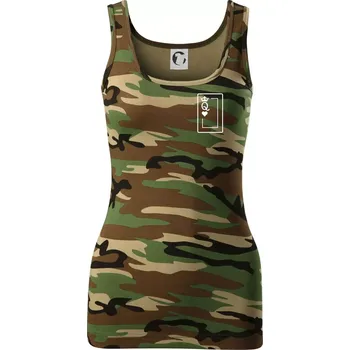 Dámské tričko Queen of hearts - Dámské Maskáčové tílko - XS ( Hnědý maskáč )