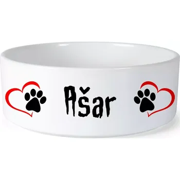 Miska pro psa Miska pro psa se jménem Ašar (Keramická miska na krmivo pro psy)