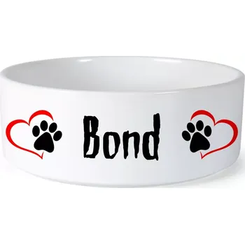 Miska pro psa Miska pro psa se jménem Bond (Keramická miska na krmivo pro psy)