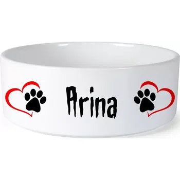Miska pro psa Miska pro psa se jménem Arina (Keramická miska na krmivo pro psy)