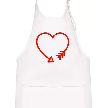 Kuchyňská zástěra Srdce šíp - Dětská zástěra na vaření - Univerzální velikost ( Bílá )