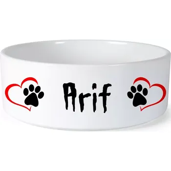 Miska pro psa Miska pro psa se jménem Arif (Keramická miska na krmivo pro psy)