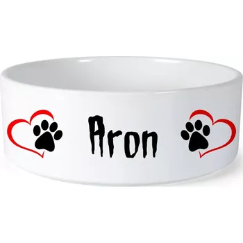 Miska pro psa Miska pro psa se jménem Aron (Keramická miska na krmivo pro psy)