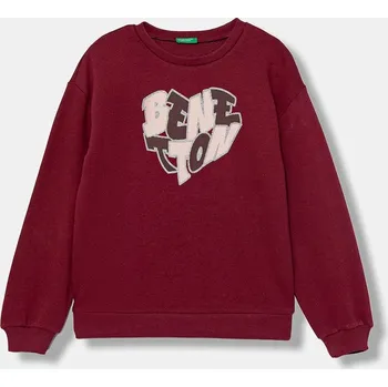 Chlapecká mikina Dětská bavlněná mikina United Colors of Benetton 3J68C10Q0.G.seasonal burgundské 93X, vel. 130