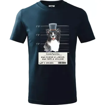 Chlapecké tričko Lump a darebák border kolie - Tričko dětské bavlněné - 134 cm/8 let ( Námořní modrá (velmi tmavá - téměř černá) )