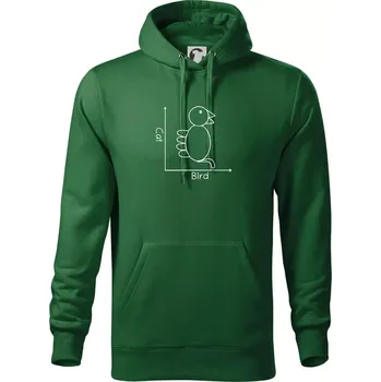 Pánská mikina Cat bird diagram - Mikina pánská Cape s kapucí - 5XL ( Lahvově zelená )