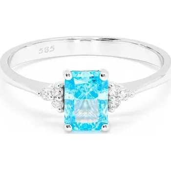 Prsten Prsten z bílého zlata s topazem a diamanty RN06072