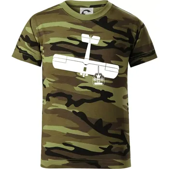 RC letadlo - Dětské maskáčové triko - 122 cm/6 let ( Zelený maskáč )