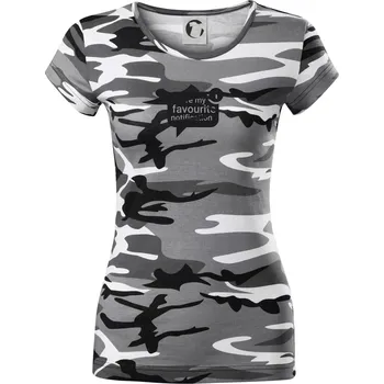 Dámské tričko You're my favourite notification - Dámské maskáčové triko - XS ( Šedý maskáč )