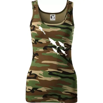 Dámské tričko Potápěč žraloci - Dámské Maskáčové tílko - M ( Hnědý maskáč )