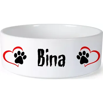 Miska pro psa Miska pro psa se jménem Bina (Keramická miska na krmivo pro psy)