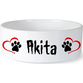Miska pro psa Miska pro psa se jménem Akita (Keramická miska na krmivo pro psy)