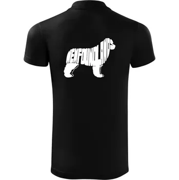 Pánská košile Novofundlandský pes - nápis v tělě - Polokošile Victory sportovní (dresovina) - 2XL ( Černá )