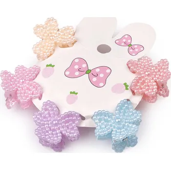 Skřipec do vlasů srdce, mašle Varianta: 2 mix mašle, Balení: 5 ks