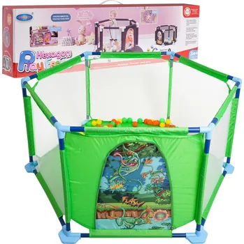 Dětská ohrádka Dětská ohrádka Hexagon Fence se 40 míčky - zelená