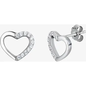 Náušnice Stříbrné náušnice srdce True Love s kubickou zirkonií Preciosa, 5437 00