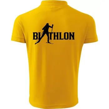Pánská košile Biathlon nápis - Polokošile pánská Pique Polo 203 - XL ( Žlutá )