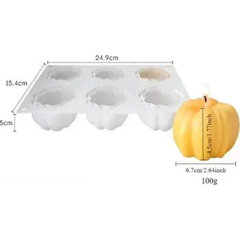 Forma na odlévání Silikonová forma na svíčky - Dýně 6x (Forma na 6 svíček)