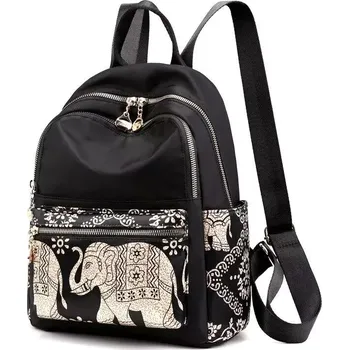 Městský batoh Chibao Dámský střední batoh Indický slon Černý