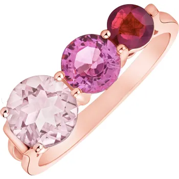 Prsten Prsten s rubínem, růženínem a safírem Tripple Bonbons