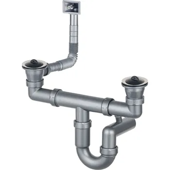 Sifon Deante Sifon pro 2 komorový nerezový dřez - ZXY 9922