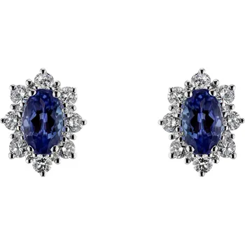 Náušnice Náušnice s diamanty a tanzanitem Princess