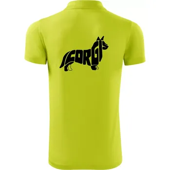 Pánská košile Corgi - nápis v těle - Polokošile Victory sportovní (dresovina) - M ( Limetková )