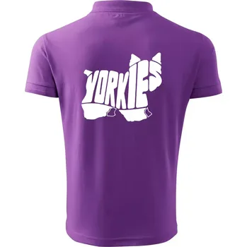 Pánská košile Jorkšírský teriér - Yorkie - Nápis v těle - Polokošile pánská Pique Polo 203 - XL ( Fialová )