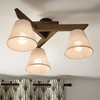 Brilagi - LED Přisazený lustr ANTHONY 3xE14/40W/230V dub ořech/béžová.