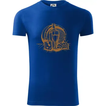 Pánské tričko Sud vína - Viper FIT - Pánské zůžené tričko - 2XL ( Královská modrá )