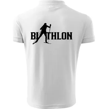 Pánská košile Biathlon nápis - Polokošile pánská Pique Polo 203 - 4XL ( Bílá )