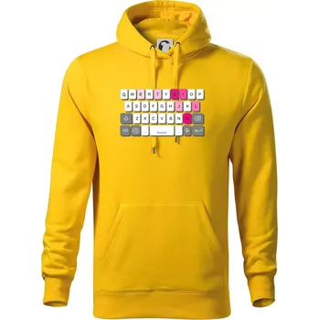 Pánská mikina Klávesnice miluju tě - Mikina pánská Cape s kapucí - S ( Žlutá )