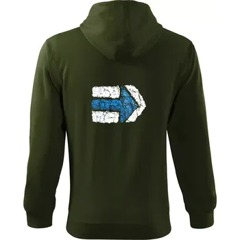 Pánská mikina Párová turistická značka modrá - Mikina s kapucí na zip trendy zipper - S ( Military )