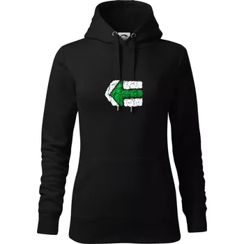 Dámská mikina Párová turistická značka zelená - Mikina dámská Cape s kapucí - M ( Černá )