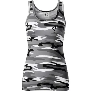 Dámské tričko Srdce nekonečno na prso - Dámské Maskáčové tílko - M ( Šedý maskáč )